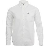 Chemises Fred Perry blanches à manches longues à manches longues Taille XL look fashion pour homme 