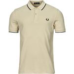 Polos Fred Perry Twin Tipped beiges Taille XL pour homme 