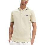 Polos brodés Fred Perry beiges en coton Taille 3 XL look fashion 