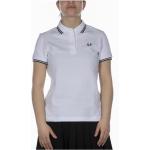Polos brodés Fred Perry blancs à manches courtes Taille XL look casual pour femme 