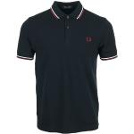 Polos Fred Perry Twin Tipped bleu marine en coton à manches courtes Taille XS pour homme 