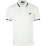 Polos Fred Perry Twin Tipped blancs en coton à manches courtes Taille XS pour homme 