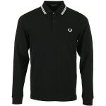 Polos Fred Perry Twin Tipped noirs en coton à manches longues Taille XS pour homme 