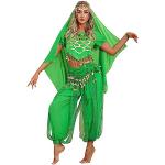 Vêtements de danse verts en mousseline à sequins Tailles uniques look fashion pour femme 
