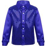 T-shirts à manches longues bleus à sequins look fashion pour garçon de la boutique en ligne Amazon.fr 
