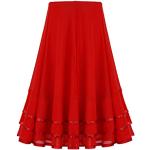 Jupes fluides rouges en mousseline Taille 14 ans look fashion pour fille de la boutique en ligne Amazon.fr 