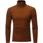 T-shirts col roulé marron à manches longues Taille 3 XL plus size look fashion pour homme 
