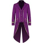 Blazers vintage violets en daim à manches longues Taille XL look médiéval pour homme 