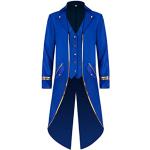 Blazers vintage bleus en daim à manches longues Taille L plus size steampunk pour homme 