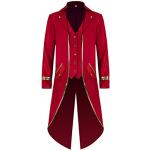 Blazers vintage rouges à manches longues Taille XXL plus size steampunk pour homme 