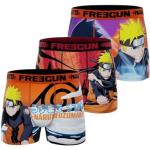 FREEGUN Boxer Homme Naruto Shippuden, Caleçon Homme Sasuke, Naruto, Original Manga (Lot de 3), Rouge, Bleu, Multicolore, Taille S