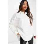 Chemises French Connection blanches en velours col italien Taille L look casual pour femme en promo 