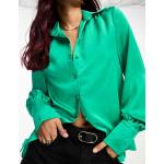 Chemises satinées French Connection vertes à manches longues Tailles uniques classiques pour femme en promo 