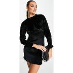 Robes en velours French Connection noires en velours à manches longues Taille S pour femme en promo 
