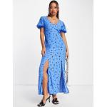 Robes fleuries French Connection bleues à fleurs en viscose à motif fleurs mi-longues Taille XL classiques pour femme en promo 