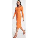 Robes French Connection orange en modal à manches longues mi-longues à manches longues Taille XS classiques pour femme en promo 