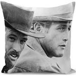 French Unicorn Housse de Coussin Taie Paul Newman et Robert Redford dans Vieu Film Butch Cassidy Cinema Americain Western (40x40 cm)