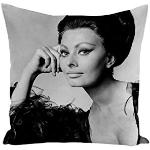 French Unicorn Housse de Coussin Taie Star Célèbre Sophia Loren Cinéma Retro Vintage Actrice 6 (40x40 cm)