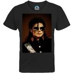 T-shirts à manches courtes noirs enfant Michael Jackson lavable en machine look fashion 