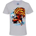 T-shirts à manches courtes gris enfant Dragon Ball Son Goku lavable en machine look fashion 