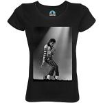 T-shirts noirs en coton à motif licornes à manches courtes Michael Jackson bio à manches courtes à col rond Taille XL look fashion pour femme 