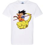 T-shirts blancs en coton à motif licornes à manches courtes Dragon Ball Son Goku bio à manches courtes à col rond Taille L look fashion pour homme 