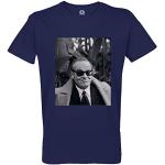 French Unicorn T-Shirt Homme Col Rond Coton Bio Jack Nicholson Acteur Cigarette Photo Noir et Blanc Cinema