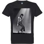 French Unicorn T-Shirt Homme Col Rond Coton Bio Michael Jackson Photo Concert Noir et Blanc Chanteur Pop Star Celebrite