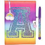 Fringoo Journal secret personnalisé + stylo à paillettes liquide pour filles - Journal arc-en-ciel verrouillable 96 pages (arc-en-ciel)