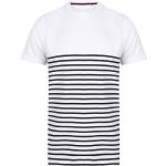 Front Row - T-Shirt - À Rayures - Manches Longues - Homme - Blanc - Large