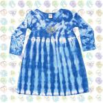 Robes à manches longues bleues à motif tie-dye en jersey La Reine des Neiges pour fille de la boutique en ligne Etsy.com 
