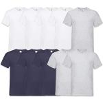 T-shirts col V Fruit of the Loom bleu marine à manches courtes à col en V en lot de 10 Taille XL look fashion pour homme 