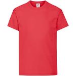 T-shirts à manches courtes Fruit of the Loom rouges en coton enfant look fashion en promo 