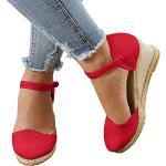 Sandales plates rouges Pointure 37 look casual pour femme 