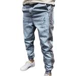 Jeans droits bleus stretch Taille M plus size look fashion pour homme 