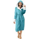 Peignoirs en éponge bleu ciel en éponge à capuche Taille 5 XL plus size look fashion pour femme 