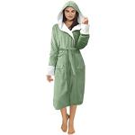 Peignoirs en éponge vert menthe en éponge à capuche Taille S plus size look fashion pour femme 