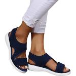 Sandales plates bleues à paillettes pour pieds larges Pointure 40 look fashion pour femme 