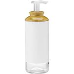 Full Circle Distributeur de savon liquide en verre, bambou, blanc, 350 ml