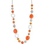 Sautoirs en argent pour la fête des mères orange en résine à perles look fashion pour femme 
