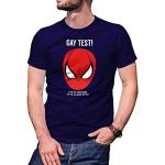 T-shirts à imprimés bleu marine Spiderman lavable en machine Taille S pour homme 