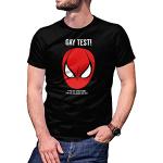 T-shirts à imprimés noirs Spiderman lavable en machine Taille M pour homme 