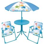 Fun House Ma Petite Carapace Salon De Jardin Tortues Pour Enfant Avec Une Table, Deux Chaises Et Un Parasol Bleu
