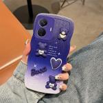 Coques & housses violettes en silicone à motif ours de portable 