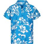Chemises hawaiennes turquoise en polyester à manches courtes Taille XL look casual pour homme 