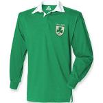 Maillots de rugby FunkyShirt verts en coton à strass à manches longues Taille S look fashion pour homme 