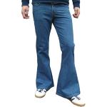 Jeans évasés bleues claires en coton délavés lavable en machine Taille M W34 look fashion 