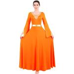 Robes orange à manches longues maxi à manches longues Taille XS look fashion pour femme 