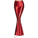 Pantalons taille haute rouges à paillettes à motif bateaux stretch Taille S look fashion pour femme 