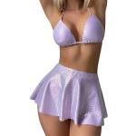 Articles de lingerie pour festival violets en polyester à paillettes Taille M look fashion pour femme 